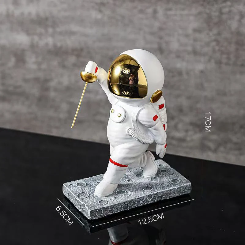 Resin-Astronaut-Figurine-Statue-Astronaut-Fencing-Figure-Sculpture-Desktop-Tabletop-Decor-Spaceman-Fencing-Souvenir-Present-2