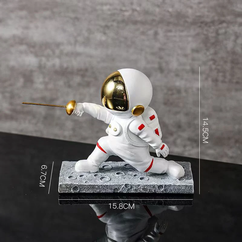 Resin-Astronaut-Figurine-Statue-Astronaut-Fencing-Figure-Sculpture-Desktop-Tabletop-Decor-Spaceman-Fencing-Souvenir-Present-3