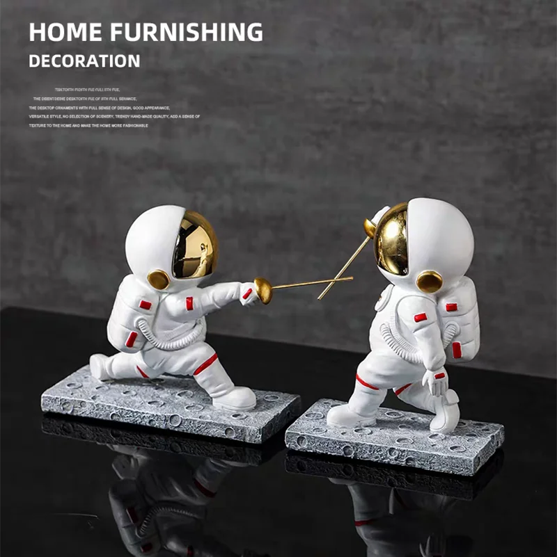 Resin-Astronaut-Figurine-Statue-Astronaut-Fencing-Figure-Sculpture-Desktop-Tabletop-Decor-Spaceman-Fencing-Souvenir-Present-4
